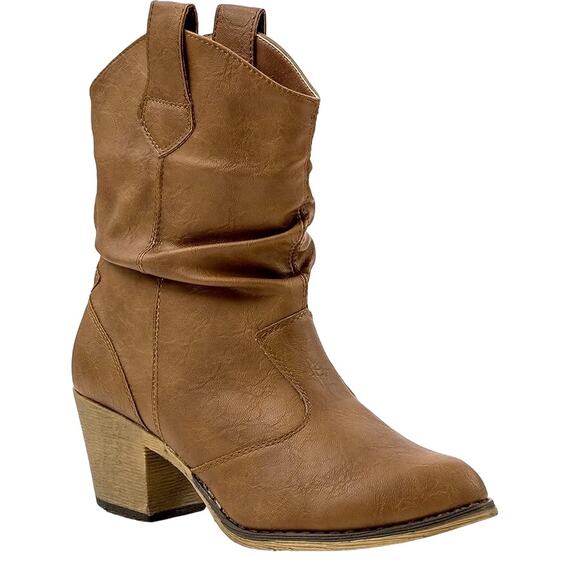 Charles Albert Women's Western Cowboy Boots Brown Mid-Calf Pull On SZ 10 - Picture 1 of 13